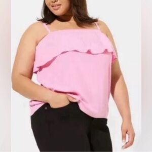 Torrid Plus Size Pink Ruffle Camisole Top NWT Size 3X
